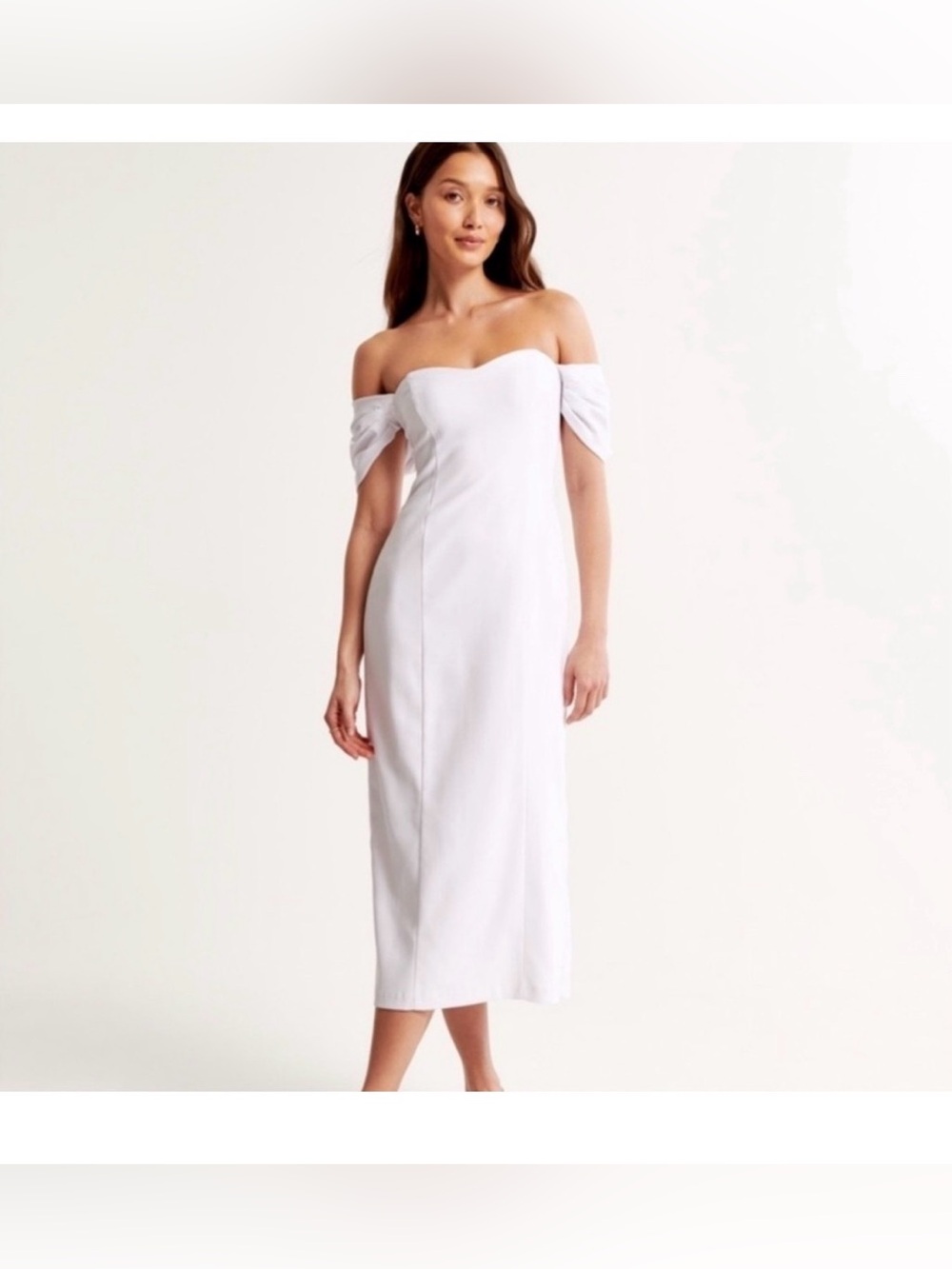 Abercrombie & Fitch White Midi Dress
